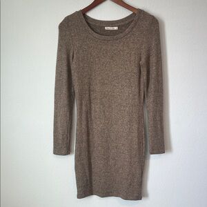 BOUTIQUE Tan Long Sleeve Soft Knit Dress